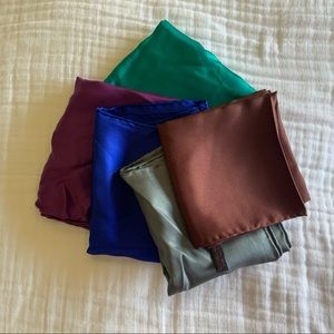 BUNDLE OF 5 SILK POCKET SQUARES